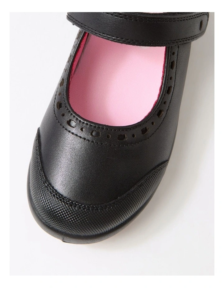 Hello Kitty Junior E Black Leather Flat Shoes image 4