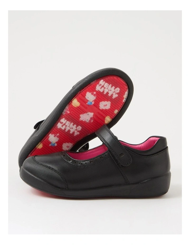 Hello Kitty Junior E Black Leather Flat Shoes image 5