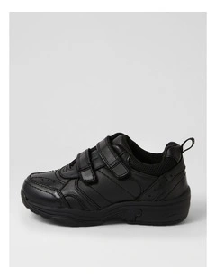 Hype Junior Adjustable D Black Leather Sneakers