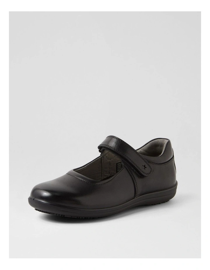 Luna Junior E Black Leather Flat Shoes image 2