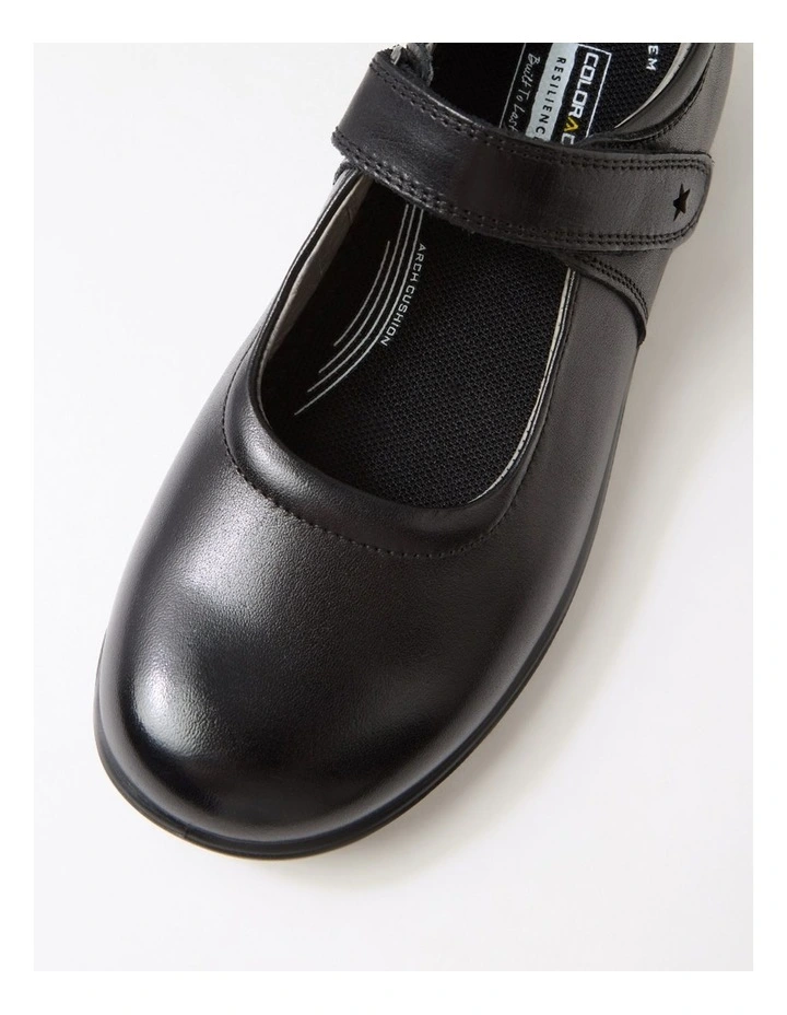 Luna Junior E Black Leather Flat Shoes image 4