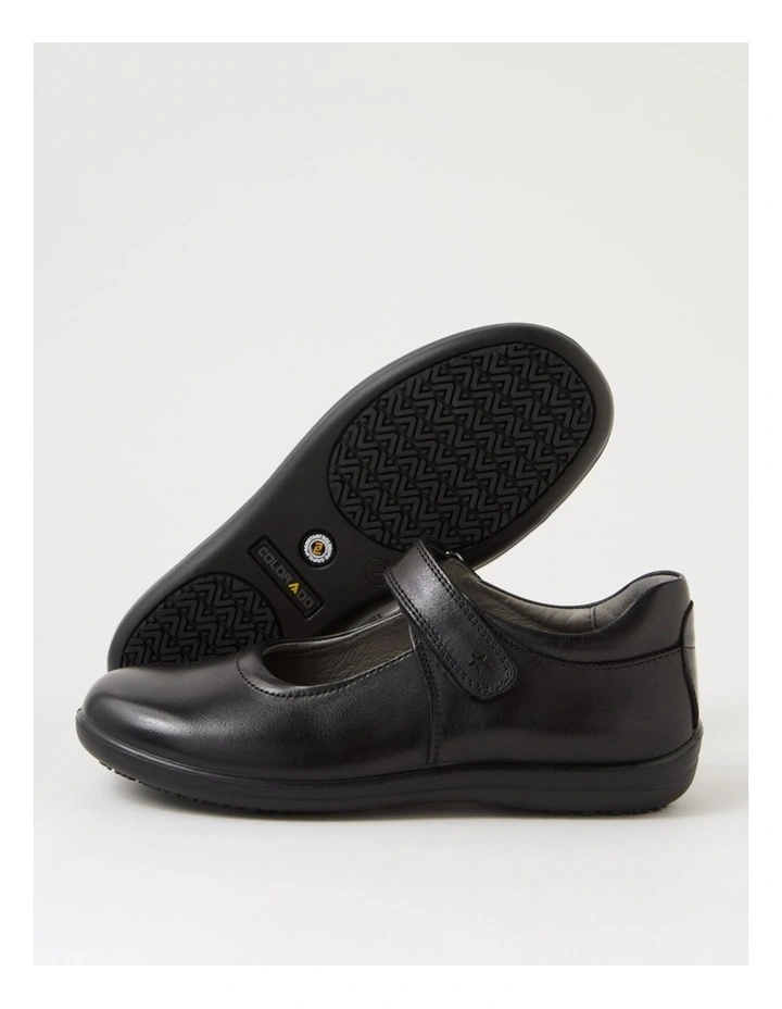 Luna Junior E Black Leather Flat Shoes image 5