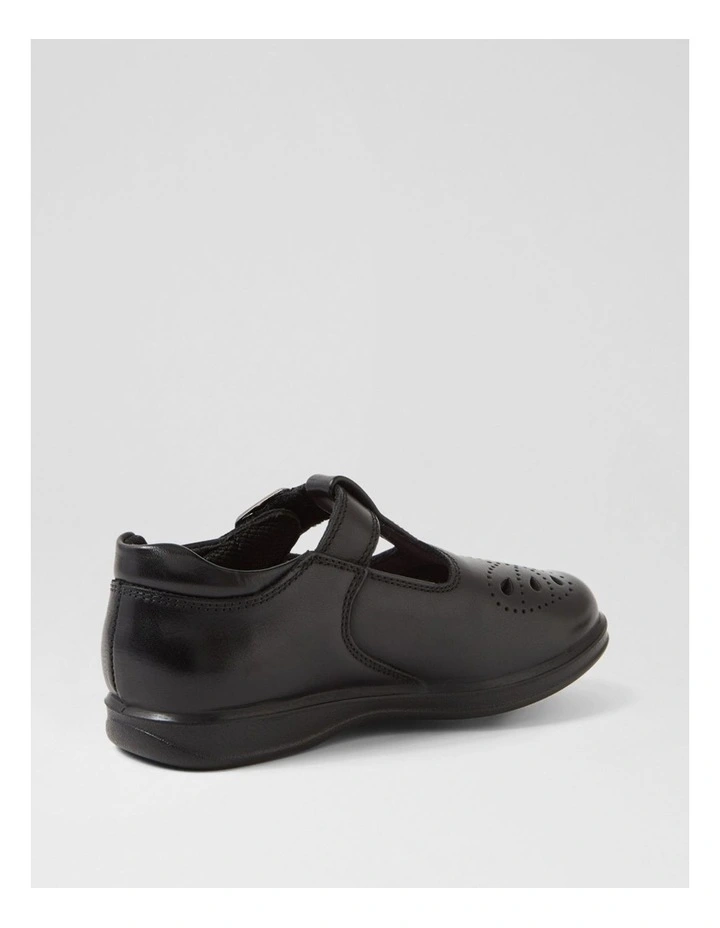 Hello Kitty Summer Junior E Black Leather Flat Shoes image 3