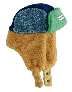 Kids Trapper Hats - Blue/Beige