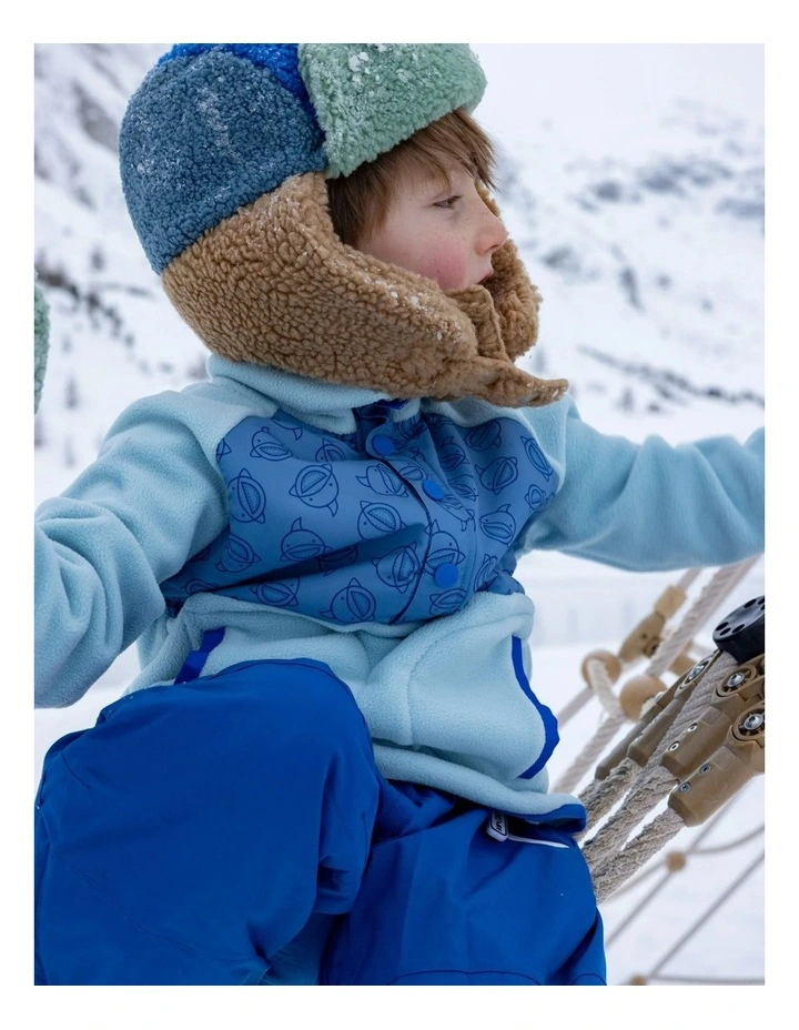 Kids Trapper Hats - Blue/Beige image 3