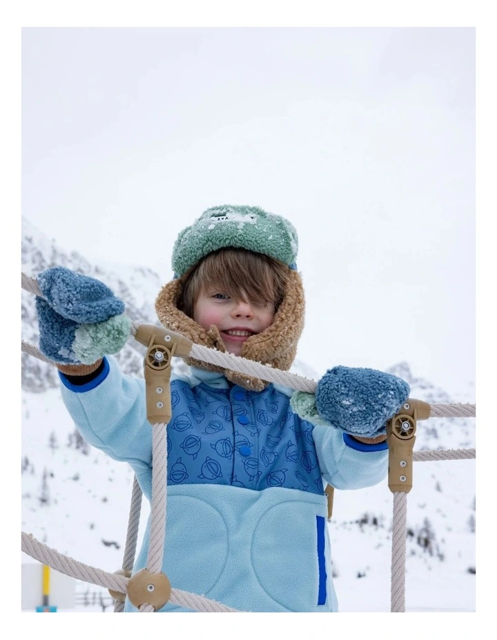 Kids Trapper Hats - Blue/Beige image 4