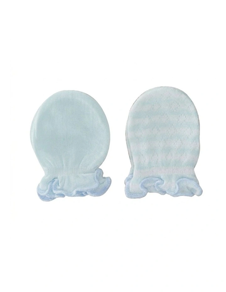 2pc Bamboo Newborn Mittens Soft Breathable Baby Gloves Blue image 1