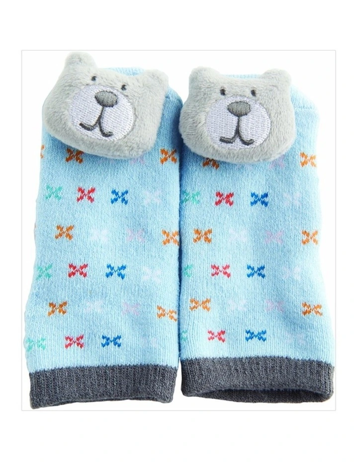 Novelty Rattle Toes Socks Boys Colourful Knitted Design image 1