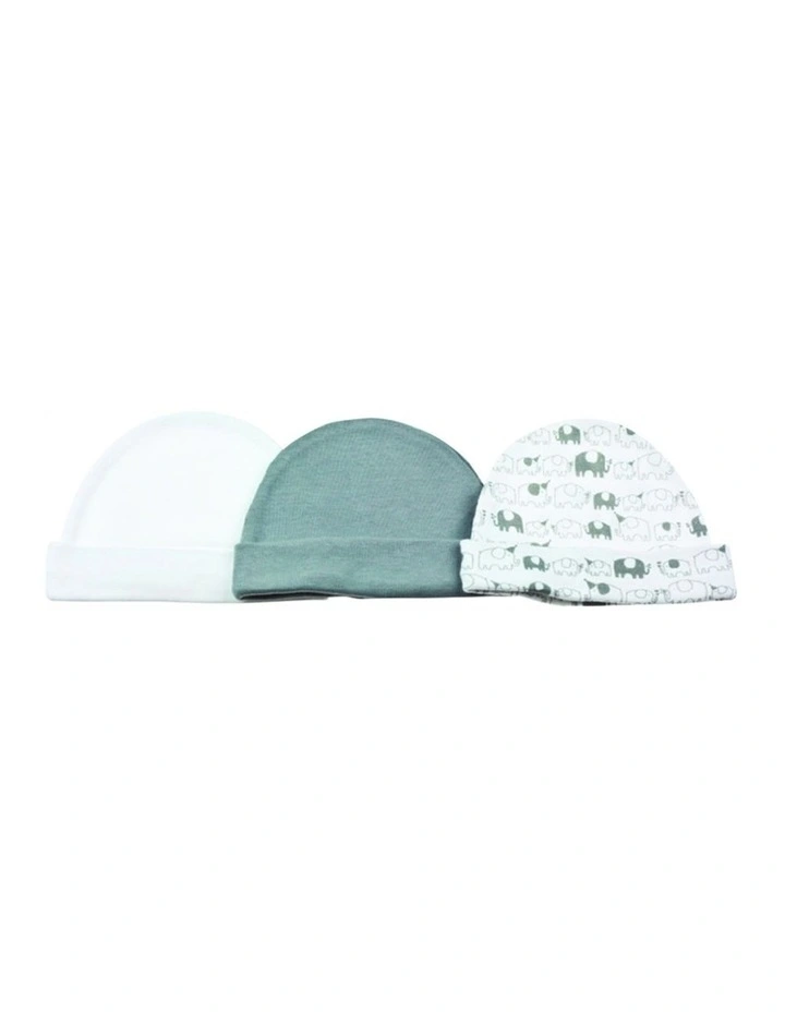 3pc Fashion Caps Baby Apparel Elephant 100% Cotton 0-6M image 2