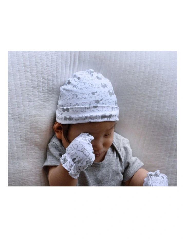 3pc Fashion Caps Baby Apparel Elephant 100% Cotton 0-6M image 3