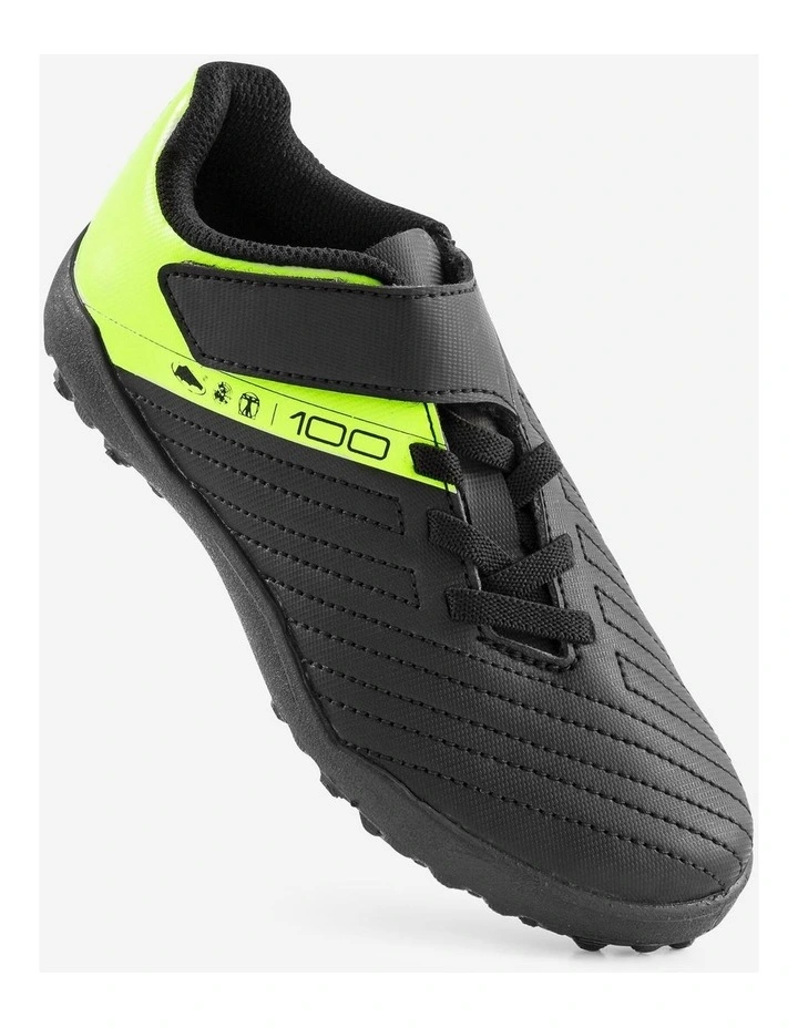Decathlon - Kids' Rip-Tab Turf Football Boots 100 Easy TF - Black/Yellow image 3