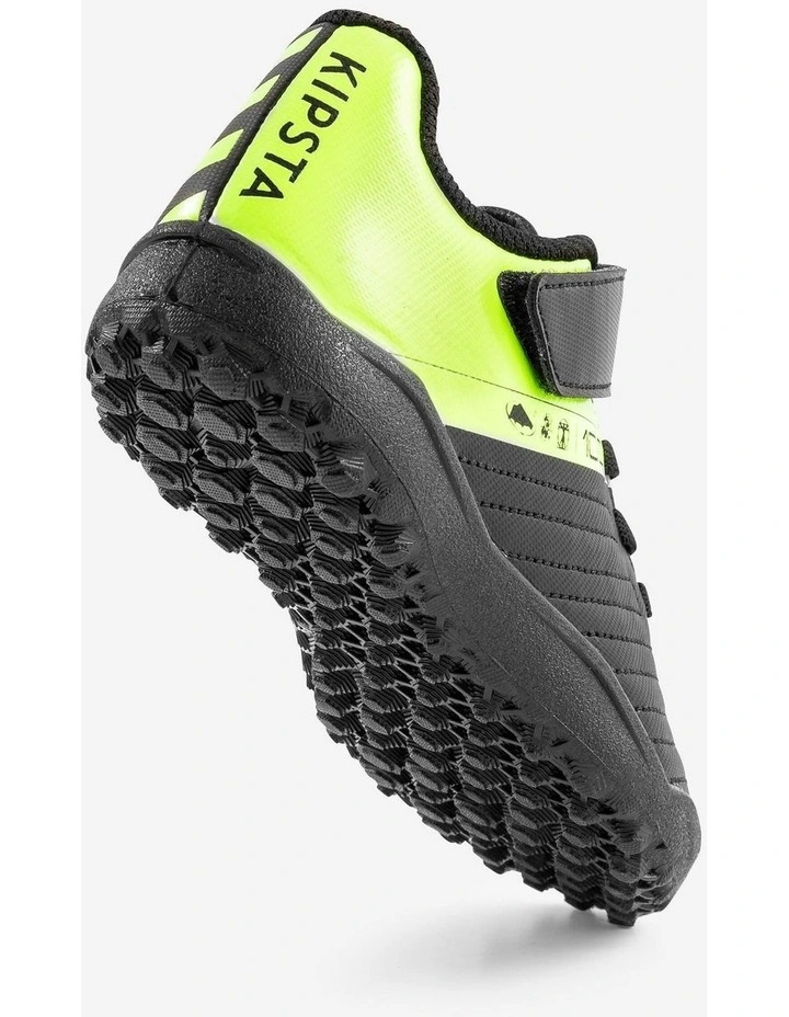 Decathlon - Kids' Rip-Tab Turf Football Boots 100 Easy TF - Black/Yellow image 4