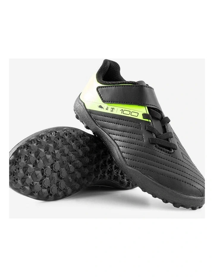 Decathlon - Kids' Rip-Tab Turf Football Boots 100 Easy TF - Black/Yellow image 7