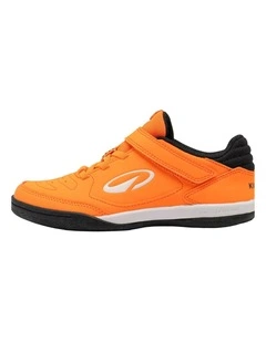 Kids' Laceless Futsal Shoes Eskudo Club Sala Easy - Orange/Grey