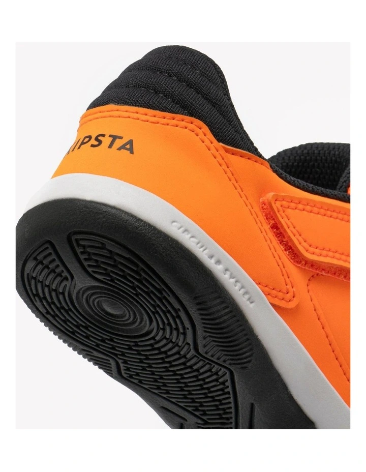 Kids' Laceless Futsal Shoes Eskudo Club Sala Easy - Orange/Grey image 3