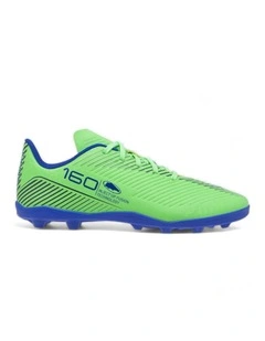 Decathlon - Kids' Lace-Up Football Boots 160 MG - Navy Blue/Green