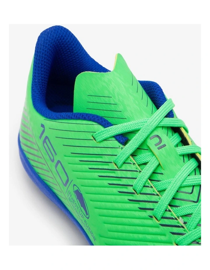 Decathlon - Kids' Lace-Up Football Boots 160 MG - Navy Blue/Green image 2