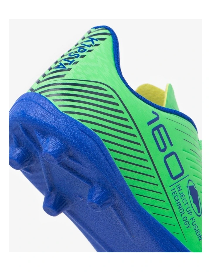 Decathlon - Kids' Lace-Up Football Boots 160 MG - Navy Blue/Green image 3