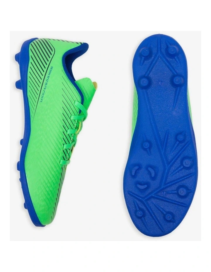 Decathlon - Kids' Lace-Up Football Boots 160 MG - Navy Blue/Green image 6