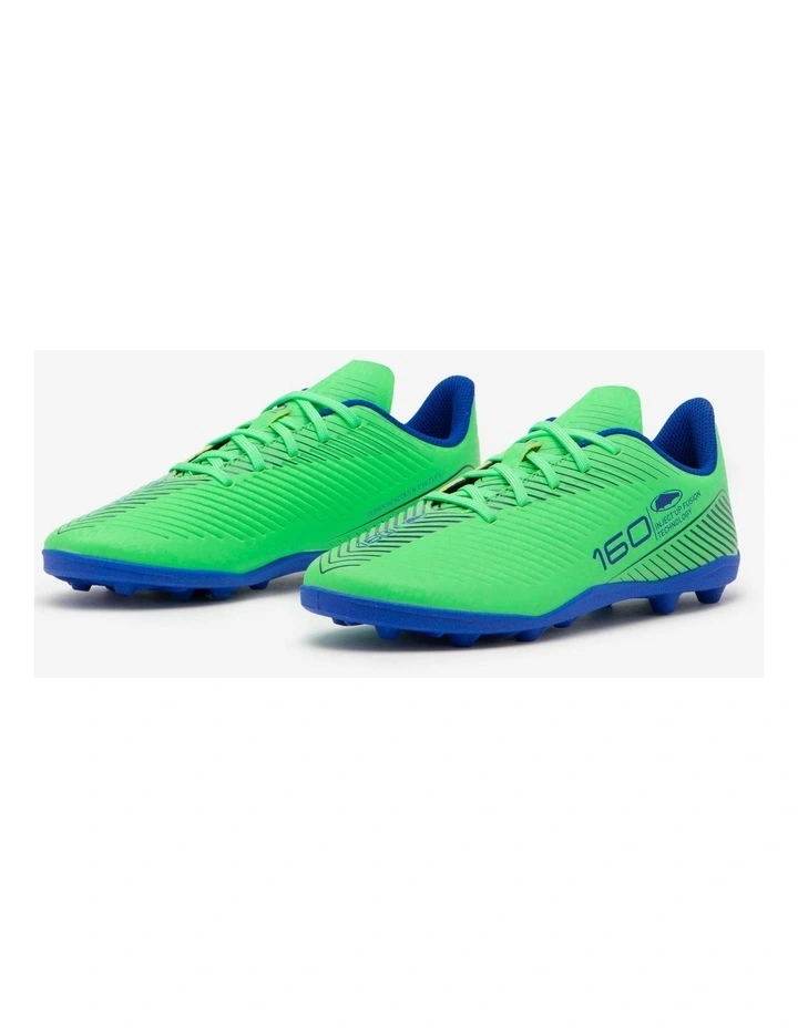 Decathlon - Kids' Lace-Up Football Boots 160 MG - Navy Blue/Green image 7