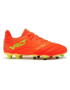 Decathlon - Kids' Lace-Up Leather Football Boots Viralto II FG - Acid Red