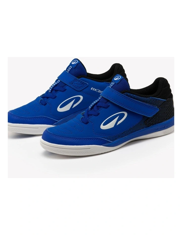 Kids' Laceless Futsal Shoes Eskudo Club Sala Easy - Blue/Black image 2
