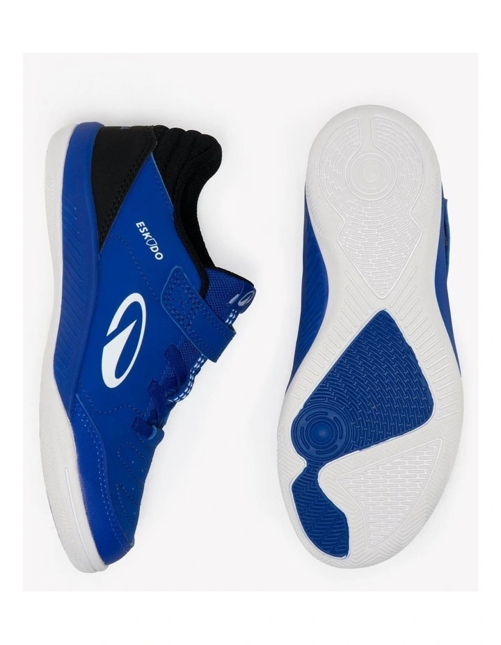 Kids' Laceless Futsal Shoes Eskudo Club Sala Easy - Blue/Black image 5