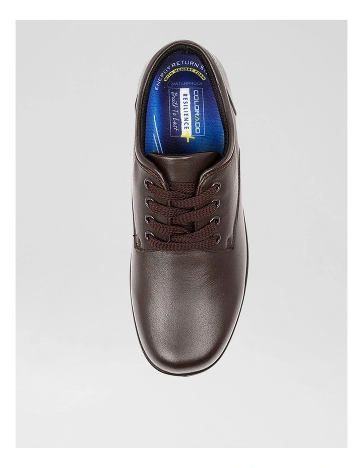 Solar Senior Brown Leather Lace Up Shoes image 5