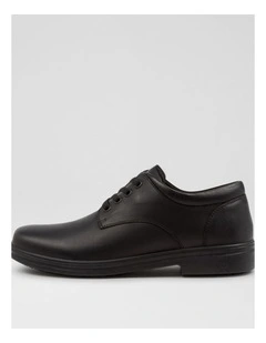 Solace Senior Matte Black Leather Lace Up Shoes