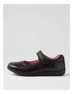 Ellie Junior E Black Leather Shoes