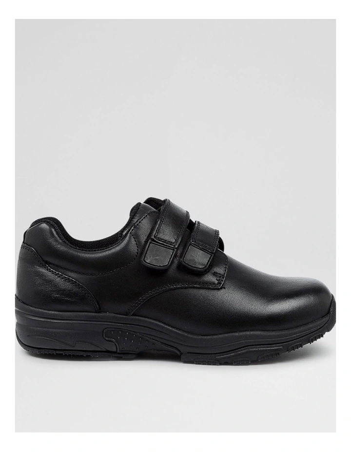 Hybrid Junior E Velcro Black Leather Flat Shoes image 1