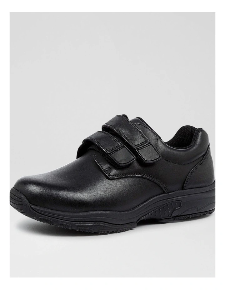 Hybrid Junior E Velcro Black Leather Flat Shoes image 2