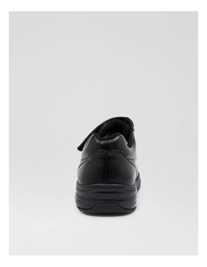 Hybrid Junior E Velcro Black Leather Flat Shoes image 3