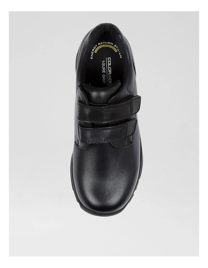 Hybrid Junior E Velcro Black Leather Flat Shoes image 5