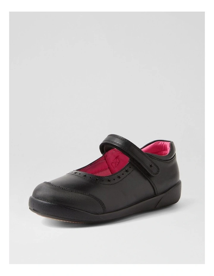 Kiara Junior E Black Print Leather Flat Shoes image 2