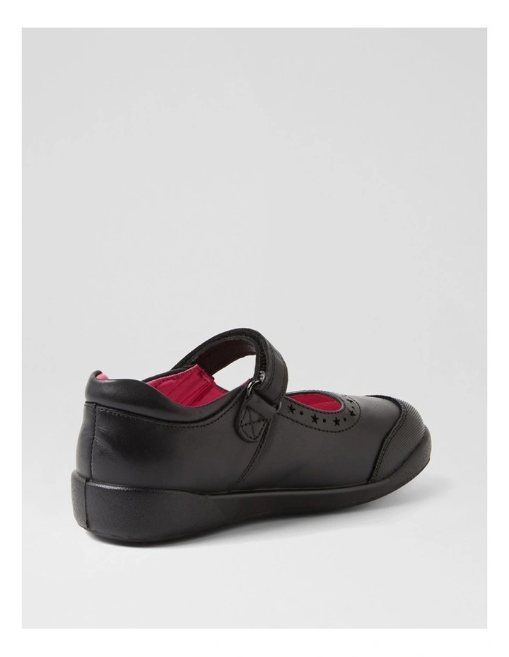 Kiara Junior E Black Print Leather Flat Shoes image 3