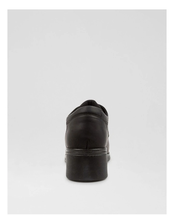 Tina Senior Matte Black Leather Lace Up Shoes image 4