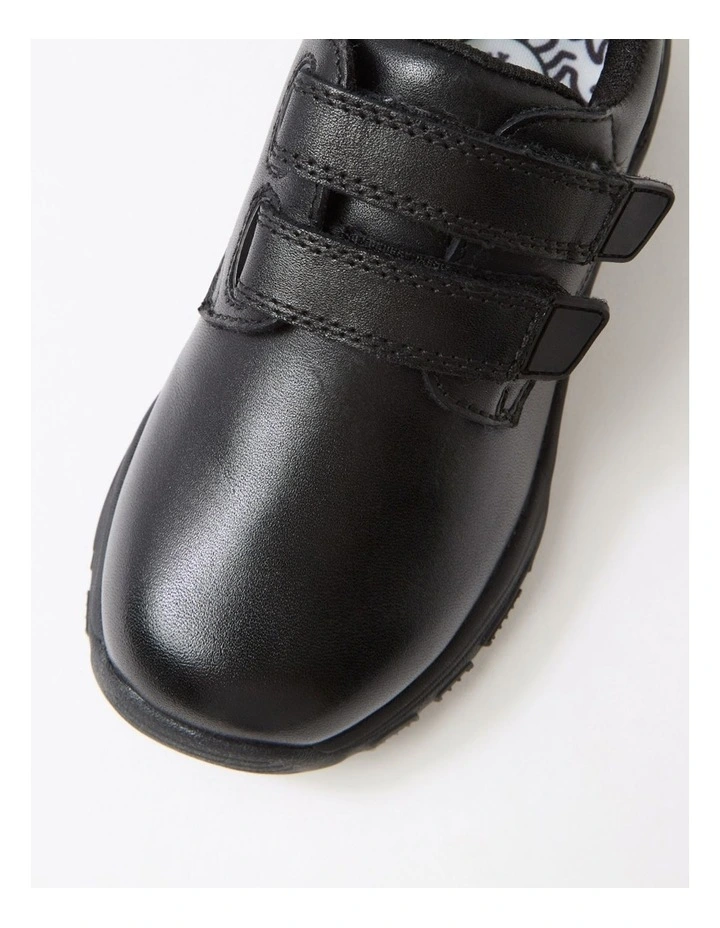 Hybrid Junior E Adj Db Junior Black Leather Flat Shoes image 4
