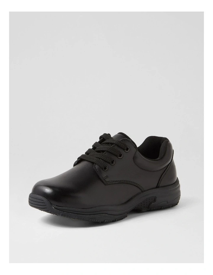 Hiace Junior E Lace Db Junior Black Leather Lace Up Flats image 2