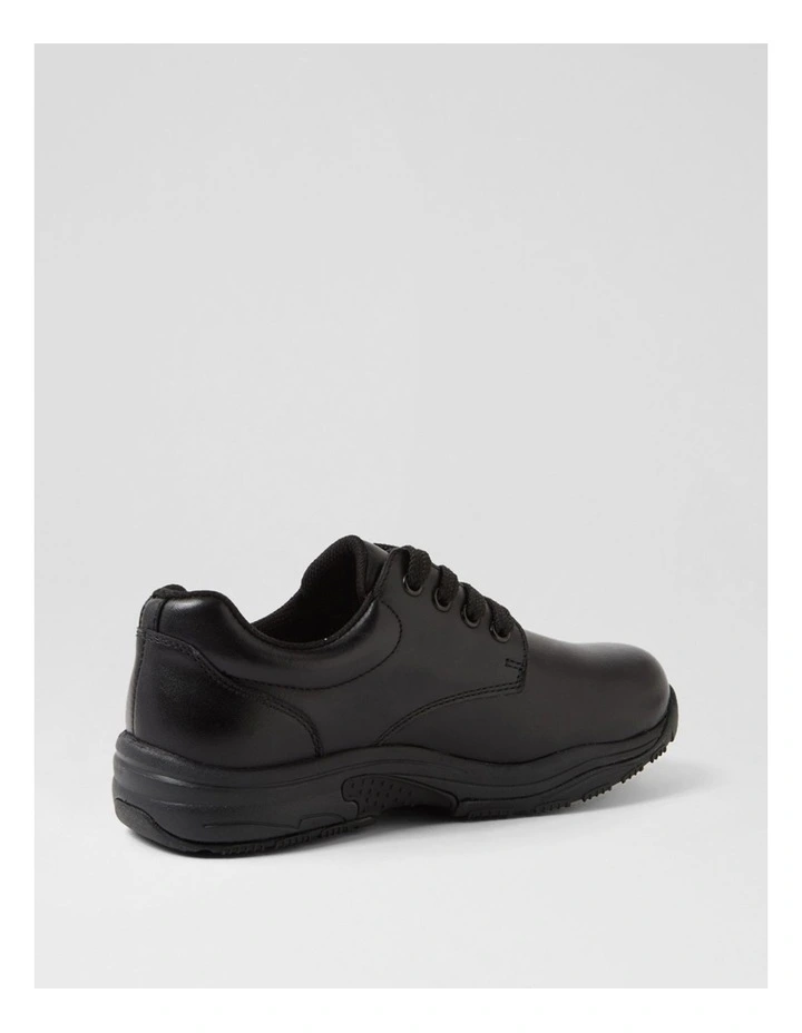 Hiace Junior E Lace Db Junior Black Leather Lace Up Flats image 3