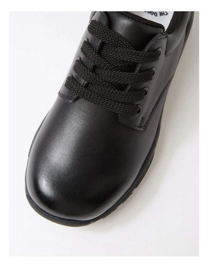Hiace Junior E Lace Db Junior Black Leather Lace Up Flats image 4