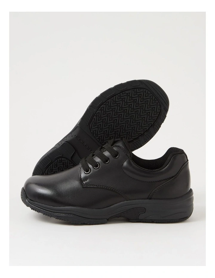 Hiace Junior E Lace Db Junior Black Leather Lace Up Flats image 5