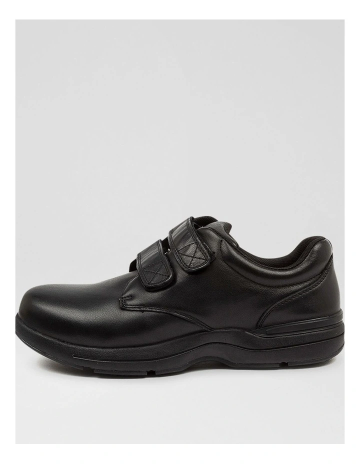 Renegade Senior Black Leather Adjustable Shoes image 1