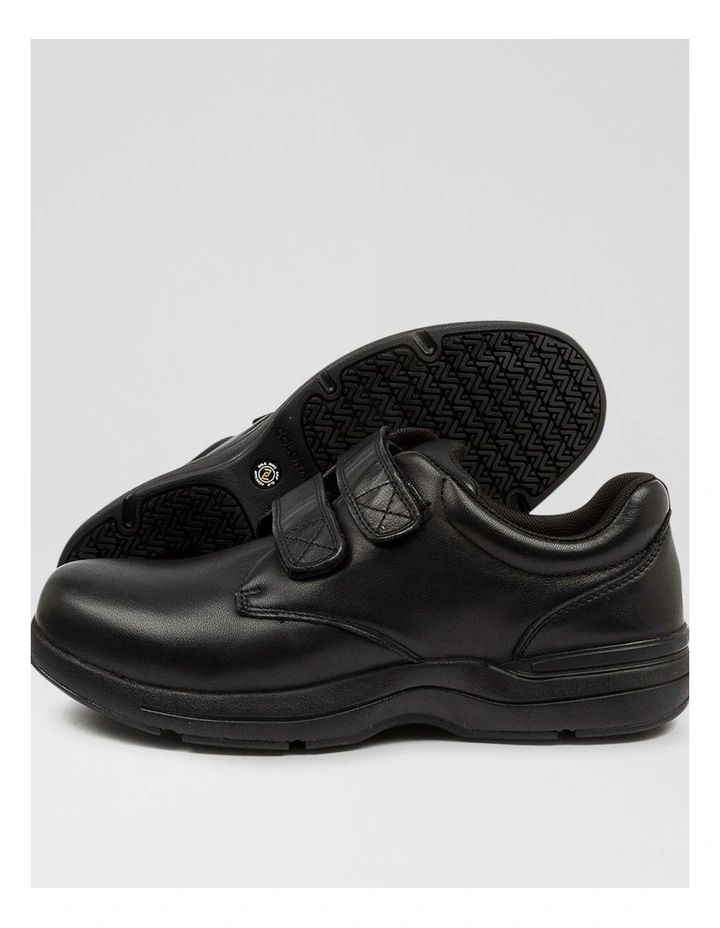 Renegade Senior Black Leather Adjustable Shoes image 3