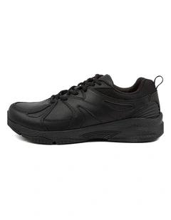 Tempo Senior Black Leather Sneakers