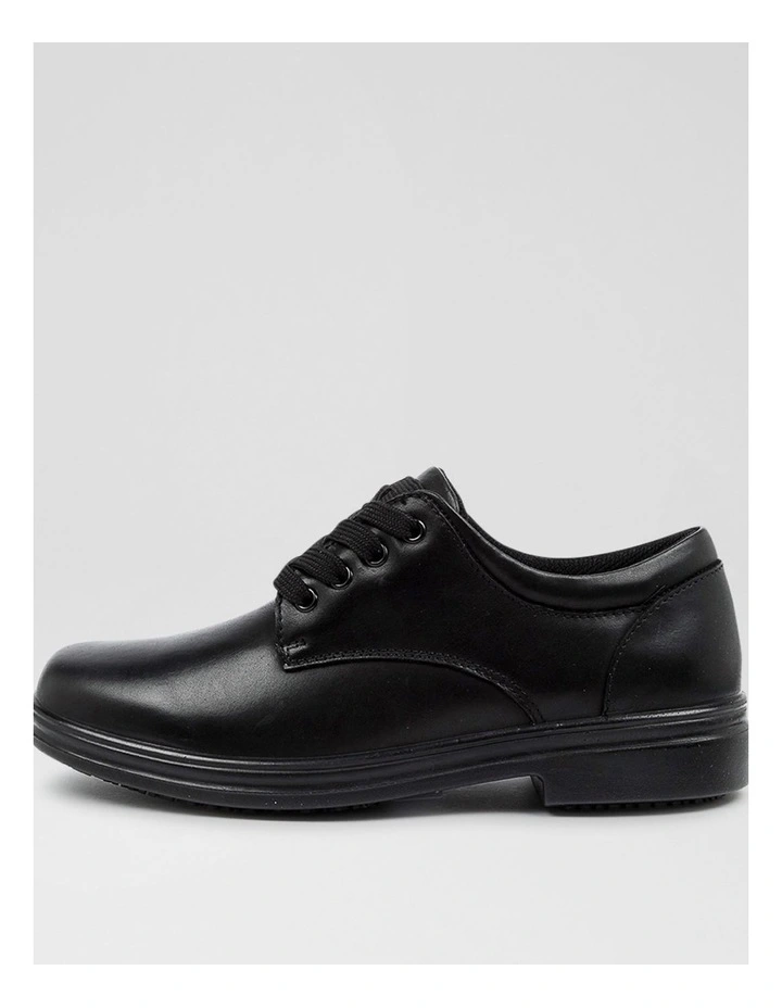 Solar Senior B Black Leather Lace Up Flats image 1