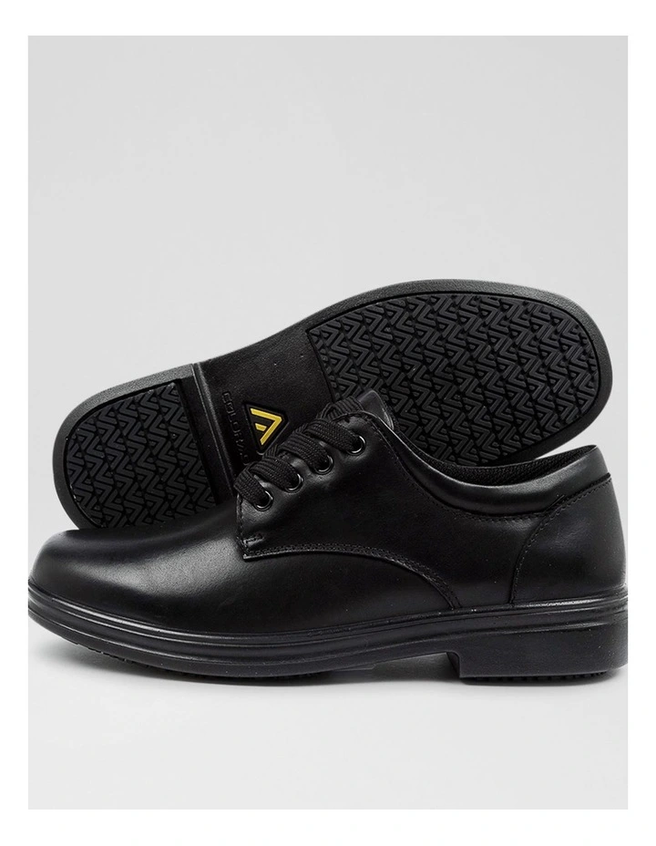 Solar Senior B Black Leather Lace Up Flats image 3