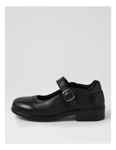 Molly Junior Black Leather Mary Janes