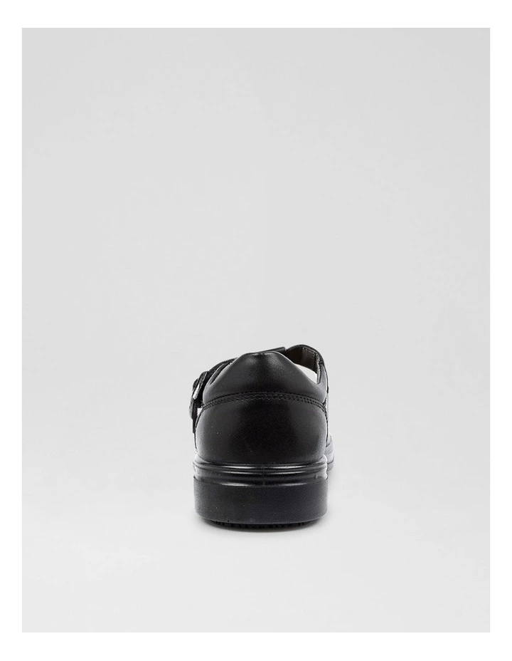 Spire Senior Black Leather Flat Shoes image 4