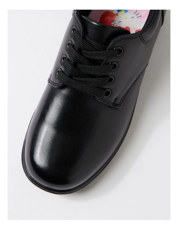 Hello Kitty Misha Junior E Black Leather Lace Up Flats image 4